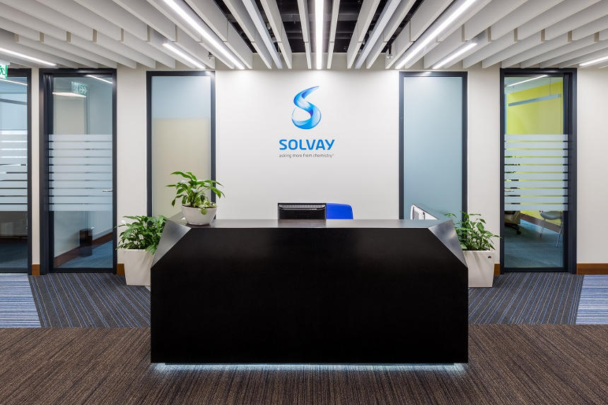 Освещение офиса компании Solvay