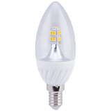 Лампа светодиодная Ecola candle   LED  4,0W 220V E14 4000K 320° прозрачная свеча искристая точка (керамика) 98х37
