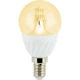 Лампа светодиодная Ecola globe   LED Premium  4,0W G45 220V E14 золотистый 320° прозрачный шар искристая точка (керамика) 86х45