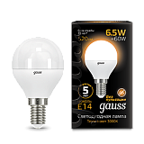 Лампа светодиодная Лампа Gauss LED Globe E14 6.5W 2700K 1/10/50